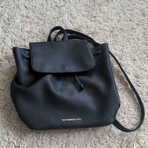 Victoria's Secret Black Faux Leather Backpack